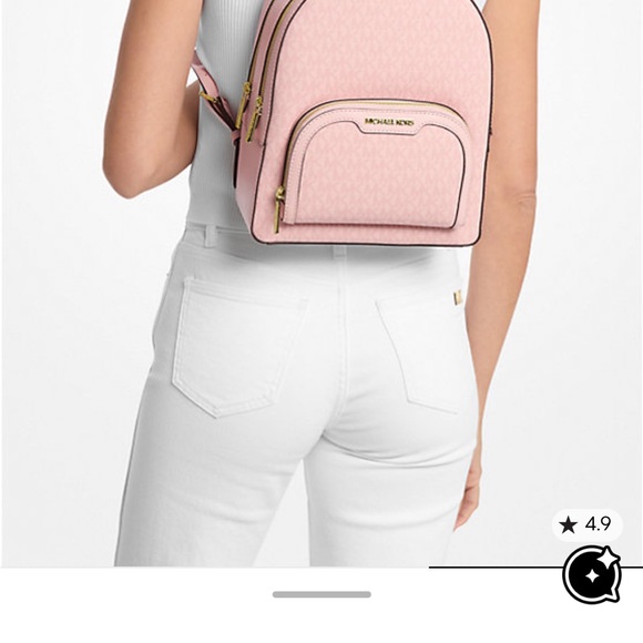 NWT Michael Kors MK pink blush/powder pink Jaycee backpack - Picture 3 of 4